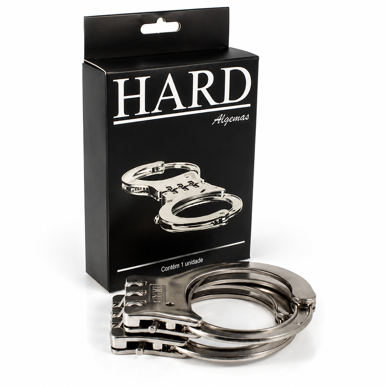 Algema em Metal Hard Com Chave e Dobradiça - Cromada
