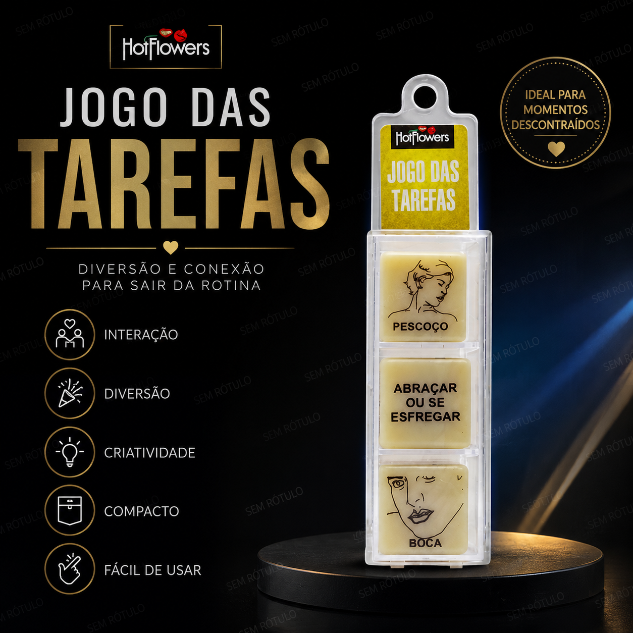 Dado Erótico Jogo das Tarefas 3 dados - Hot Flowers