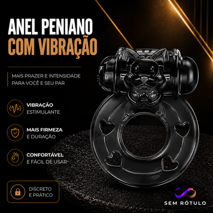 Anel Peniano com Vibração Preto