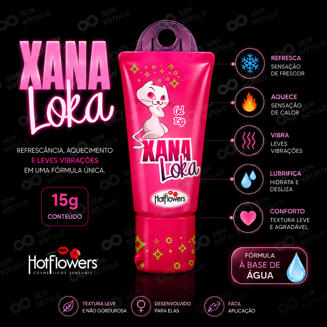Lubrificante e Excitante Íntimo Xana Loka - Hot Flowers