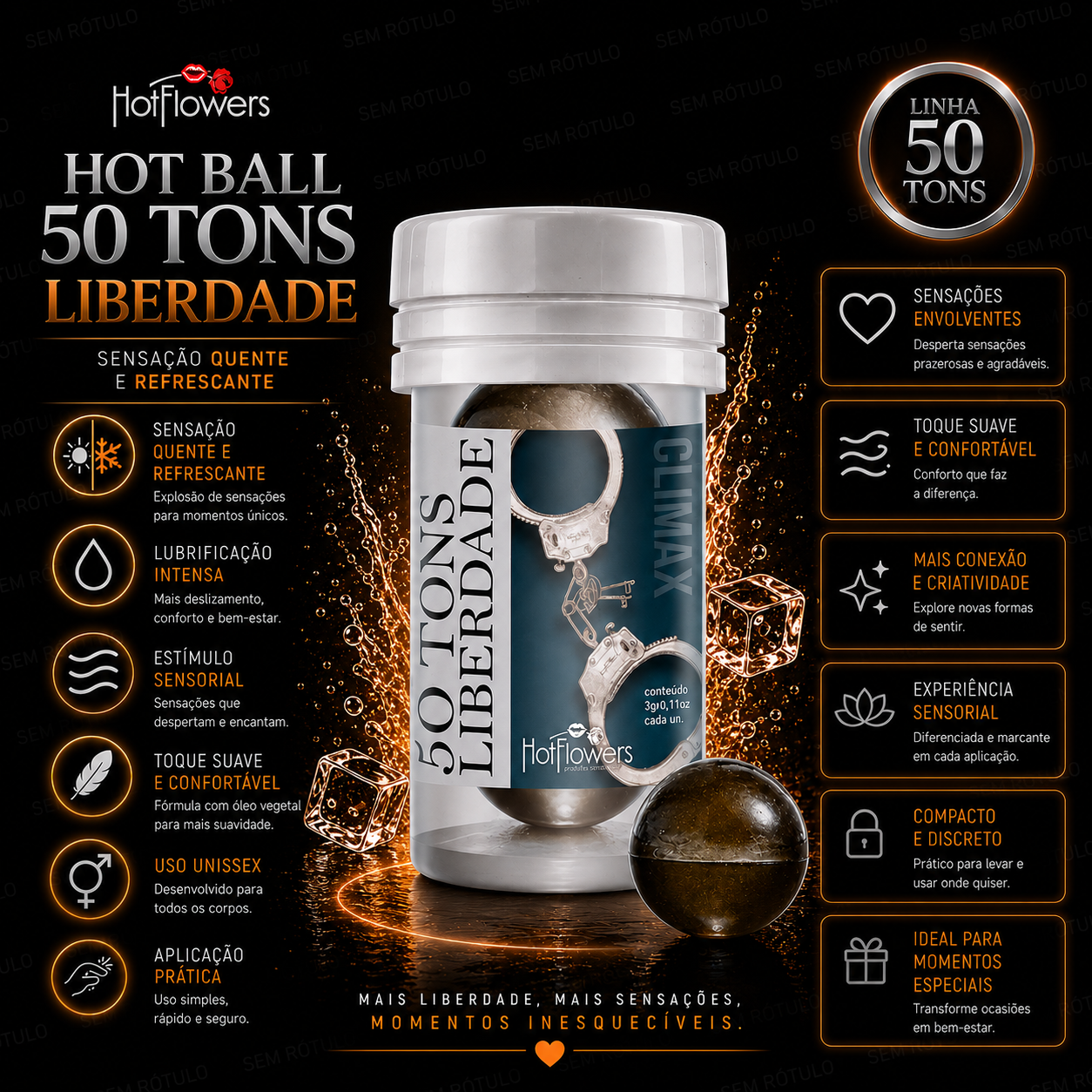 Hot Ball Excitante 50 Tons de Liberdade - 2Un - Hot Flowers
