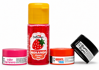 Kit Sedução Morango - Hot Flowers