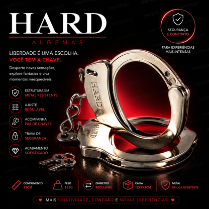 Algema em Metal Hard Com Chave - Cromada