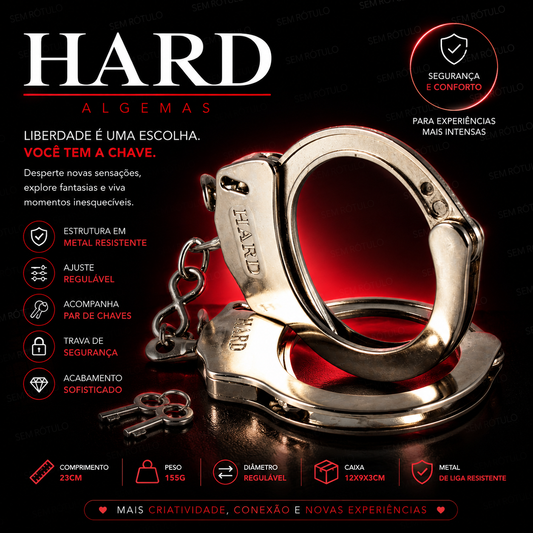 Algema em Metal Hard Com Chave - Cromada