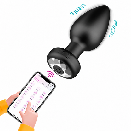 Plug Anal Com Vibrador em Silicone + Controle por App