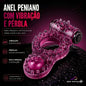 Anel Peniano com Vibração e Pérola Roxo