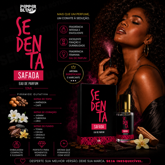 Perfume Feminino EDP Sedenta Safada 10ml + Gel Excitante Picante - Pepper Blend