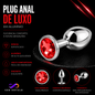 Plug Anal de Luxo em Alumínio - Tamanho M - Vermelha