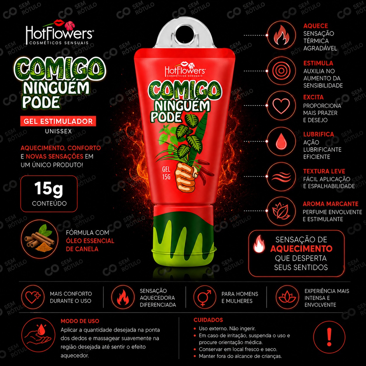 Gel Estimulante Comigo Ninguém Pode – Hot Flowers