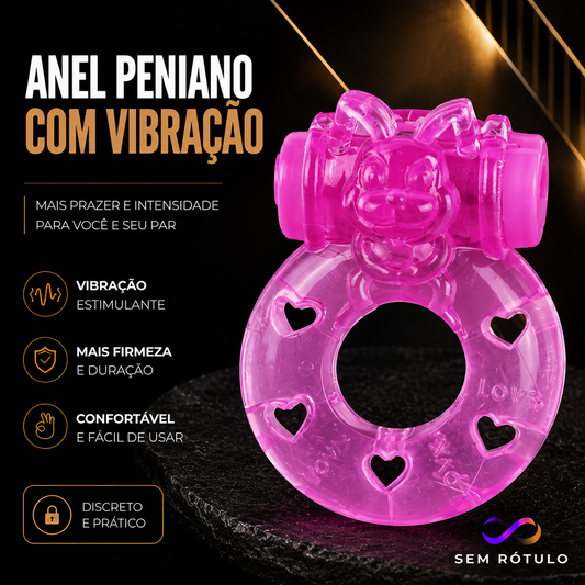 Anel Peniano com Vibração Rosa