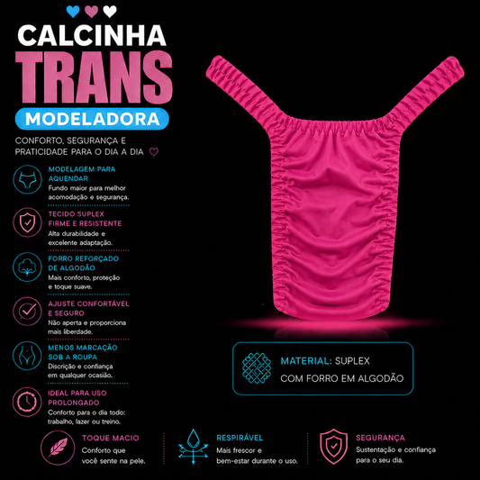 Calcinha Trans Tanga para Aquendar  – TAM G - Rosa