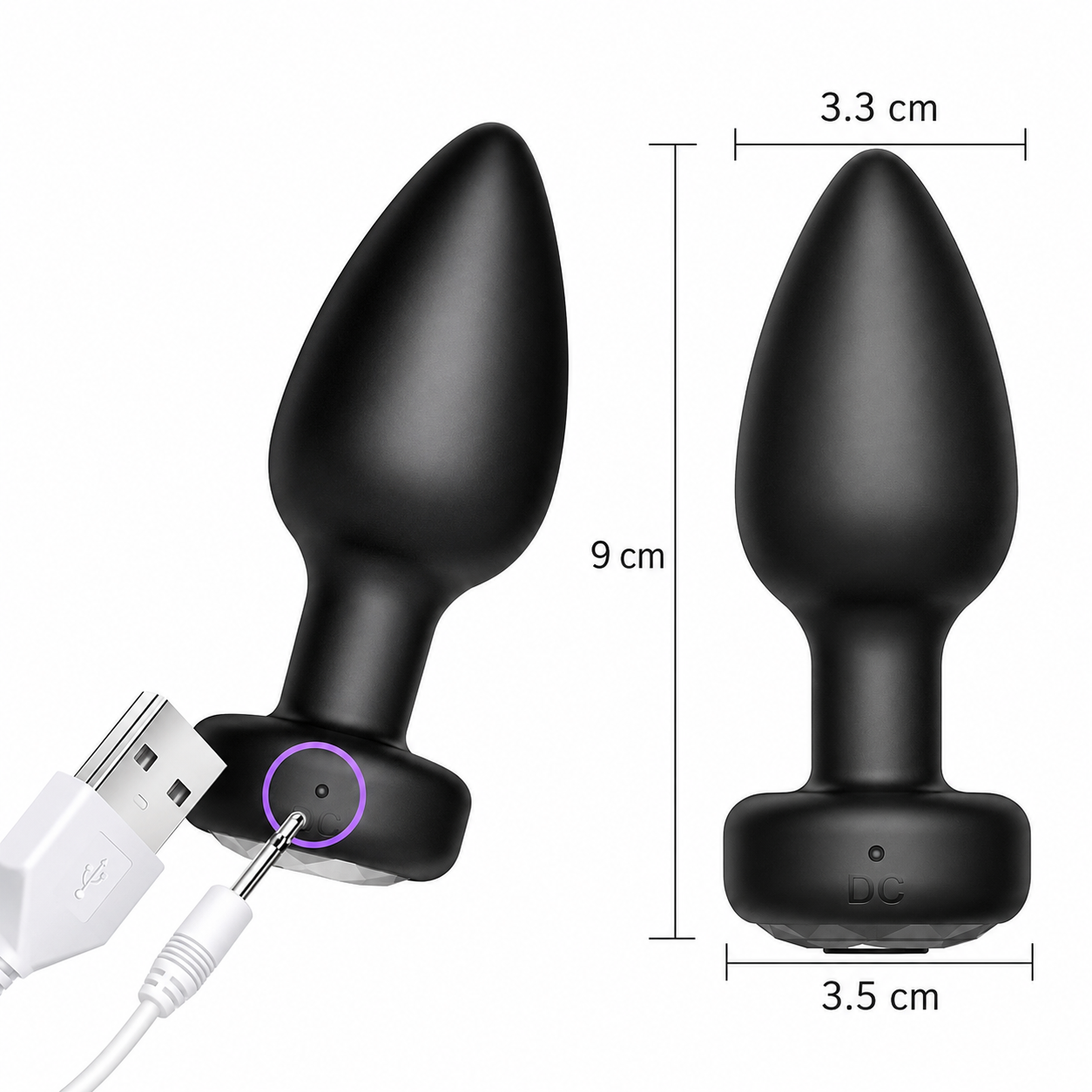 Plug Anal Com Vibrador em Silicone + Controle por App