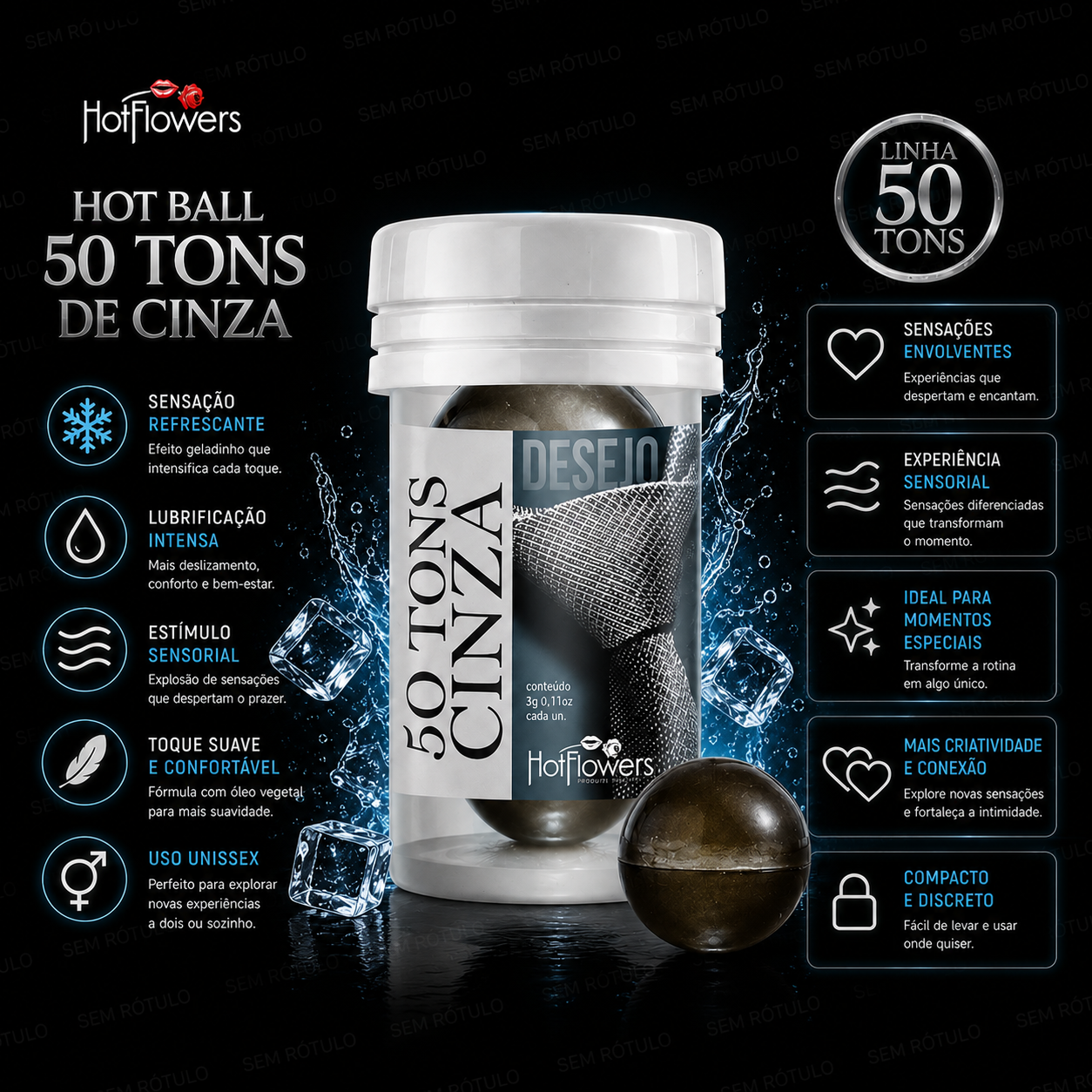 Hot Ball Excitante 50 Tons de Cinza - 2Un - Hot Flowers