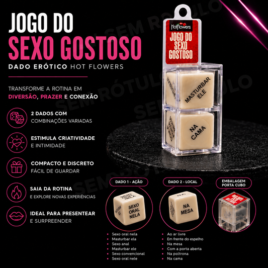 Dado Erótico Jogo do Sexo Gostoso 2 Dados - Hot Flowers