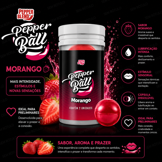 Hot Ball Excitante Morango - 2Un - Pepper Blend