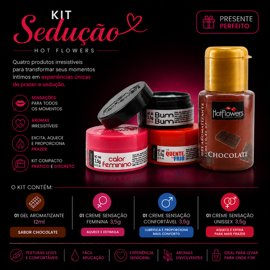 Kit Sedução Chocolate - Hot Flowers