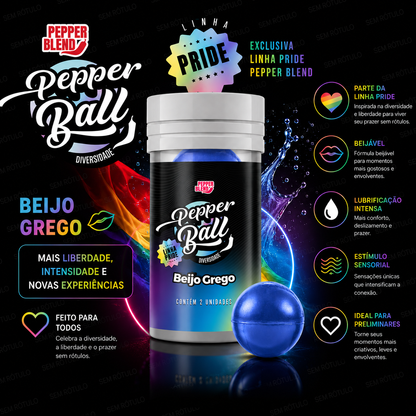 Hot Ball Excitante Beijo Grego Linha Pride - 2Un - Pepper Blend