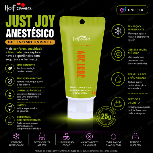 Gel Anestésico Just Joy Unissex - Hot Flowers