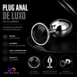 Plug Anal de Luxo em Alumínio - Tamanho P - Preta