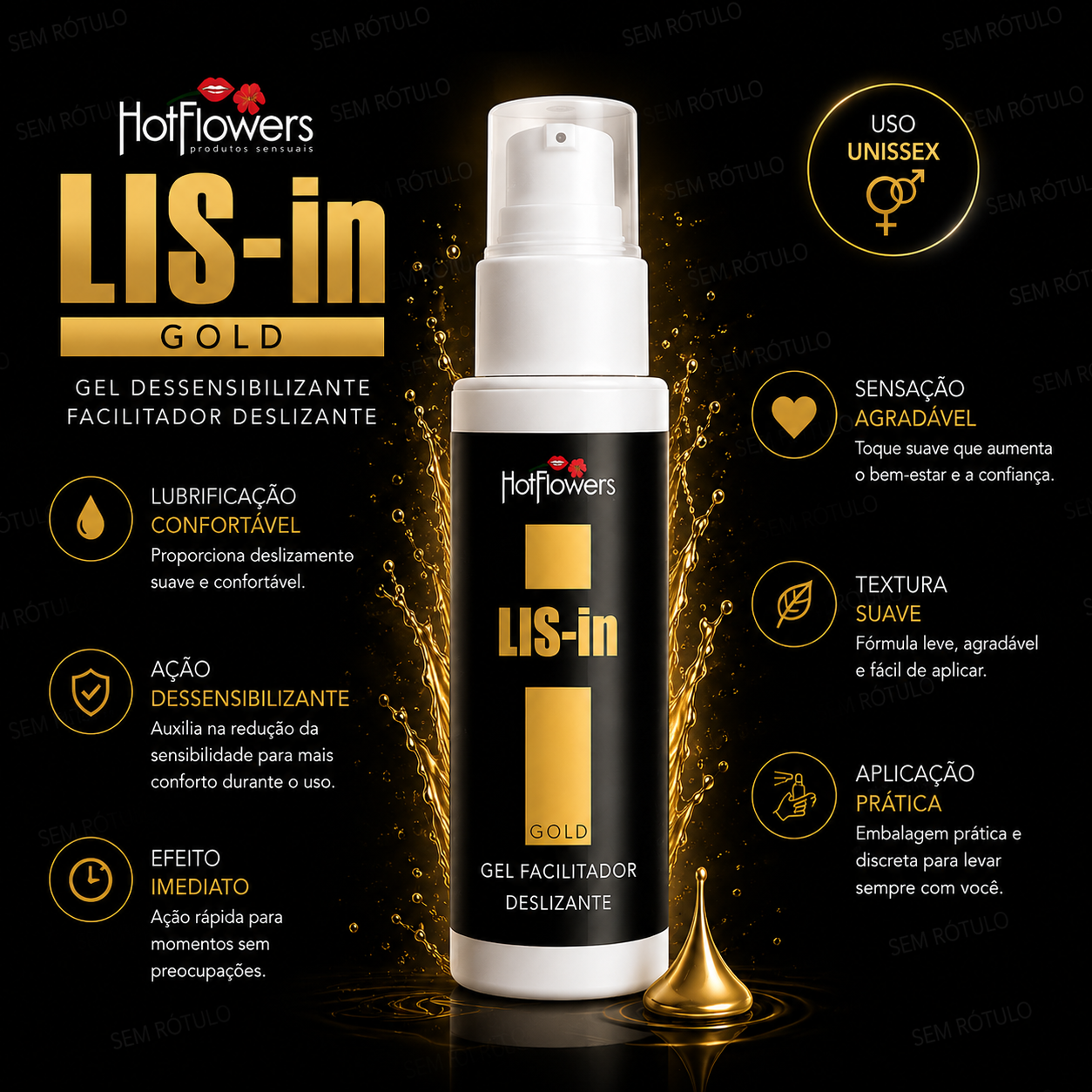 Gel Lubrificante Dessensibilizante Lis-In 7g - Hot Flowers