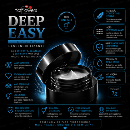 Creme Lubrificante Dessensibilizante Deep Easy  7g - Hot Flowers