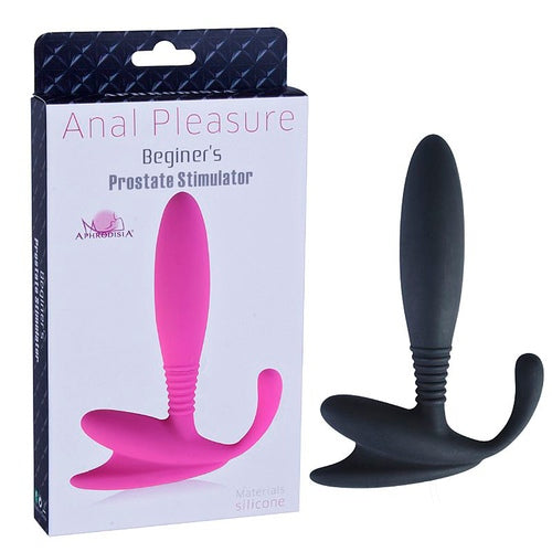 Estimulador de Próstata Duplo em Silicone Preto - Aphrodisia